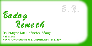 bodog nemeth business card